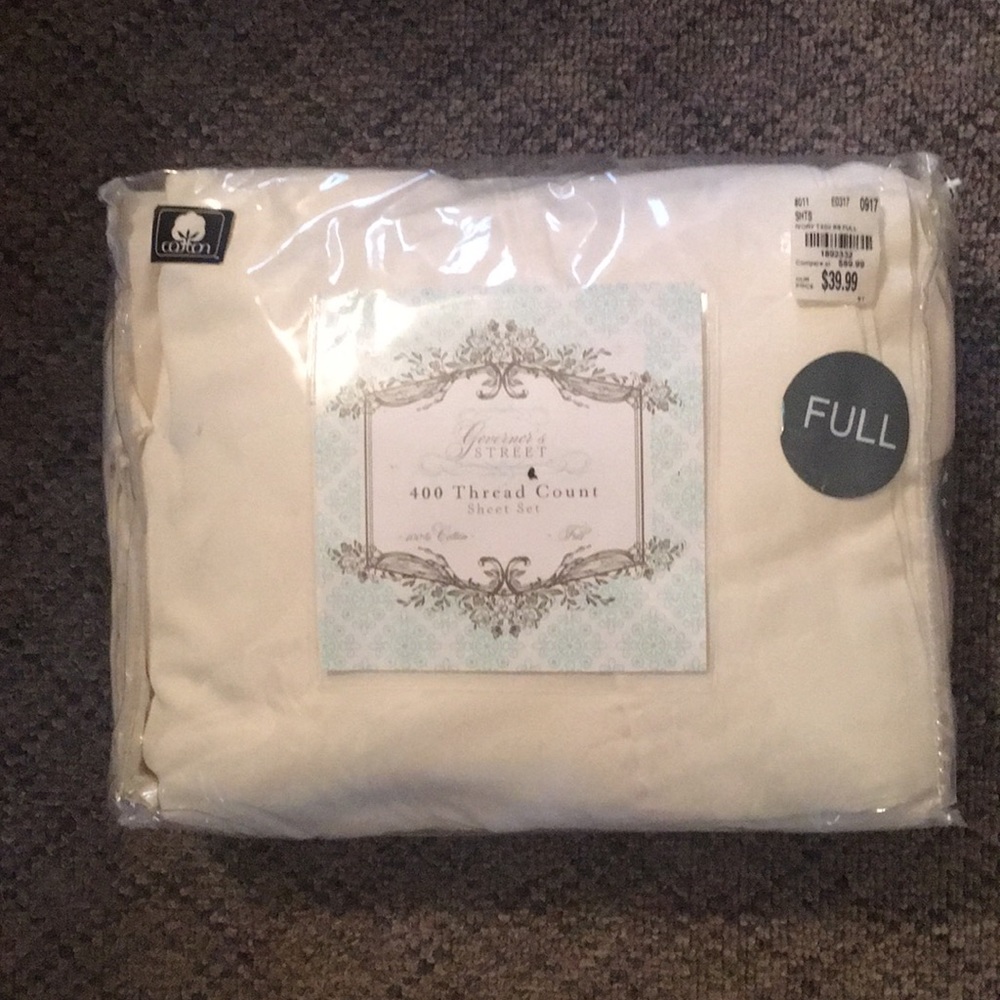 Beautiful Ivory 400 Thread Count Sheets FULL size